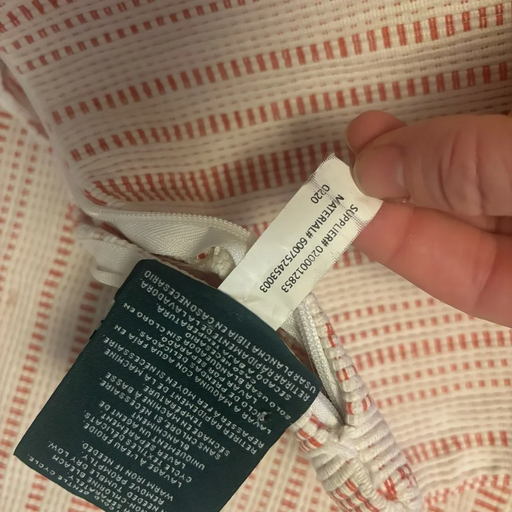 Set of 2 Lauren Striped Red and Cream Pillow Case